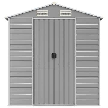 Garden Shed Light Grey 191x895x198 cm Galvanised Steel