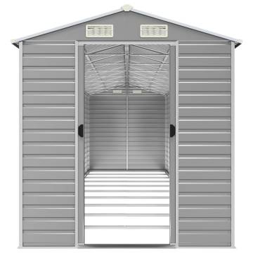 Garden Shed Light Grey 191x895x198 cm Galvanised Steel