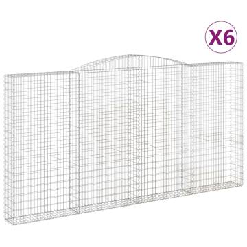 Arched Gabion Baskets 6 pcs 400x30x200/220 cm Galvanised Iron