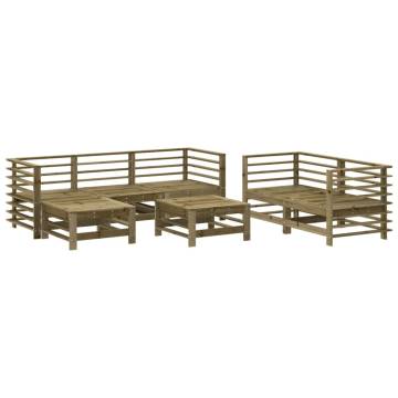 7 Piece Garden Lounge Set Impregnated Wood Pine