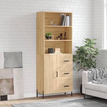 Highboard Sonoma Oak 69.5x34x180 cm Engineered Wood