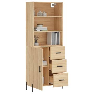 Highboard Sonoma Oak 69.5x34x180 cm Engineered Wood