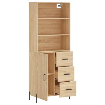 Highboard Sonoma Oak 69.5x34x180 cm Engineered Wood