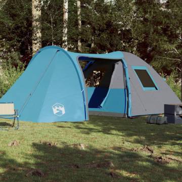 Camping Tent 6-Person Blue Waterproof