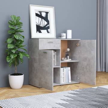 Sideboard Concrete Grey 80x36x75 cm Engineered Wood