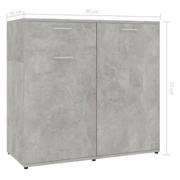 Sideboard Concrete Grey 80x36x75 cm Engineered Wood