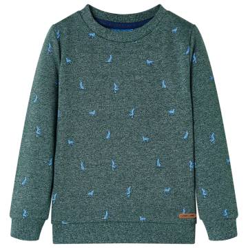 Kids' Sweatshirt Dark Green Melange 128