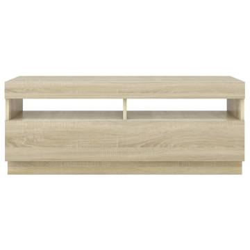 TV Cabinet with LED Lights Sonoma Oak 100x35x40 cm