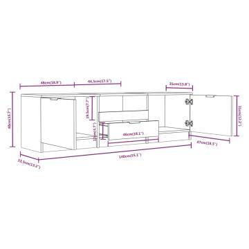 TV Cabinet Brown Oak 140x35x40 cm Engineered Wood