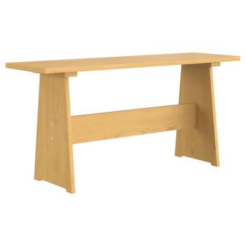 Dining Table with Bench Honey Brown Solid Pinewood