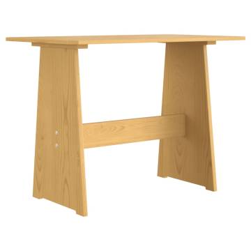 Dining Table with Bench Honey Brown Solid Pinewood