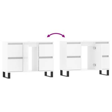 Bathroom Cabinet High Gloss White 80x33x60 cm Engineered Wood