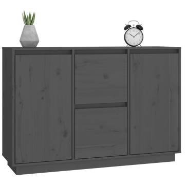 Sideboard Grey 111x34x75 cm Solid Wood Pine