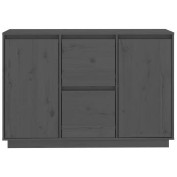 Sideboard Grey 111x34x75 cm Solid Wood Pine