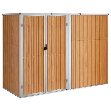 Garden Tool Shed Brown 225x89x161 cm Galvanised Steel