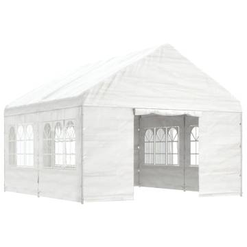 Gazebo with Roof White 4.46x4.08x3.22 m Polyethylene