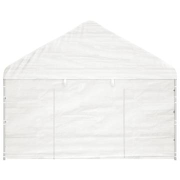 Gazebo with Roof White 4.46x4.08x3.22 m Polyethylene