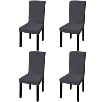 Straight Stretchable Chair Cover 4 pcs Anthracite