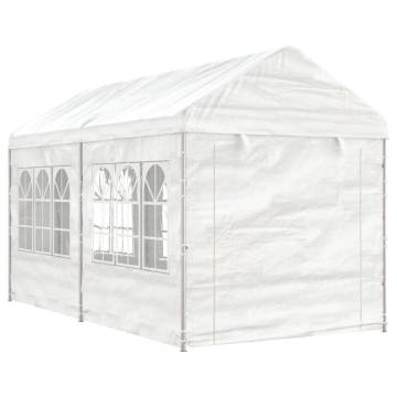 Gazebo with Roof White 4.46x2.28x2.69 m Polyethylene