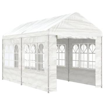 Gazebo with Roof White 4.46x2.28x2.69 m Polyethylene