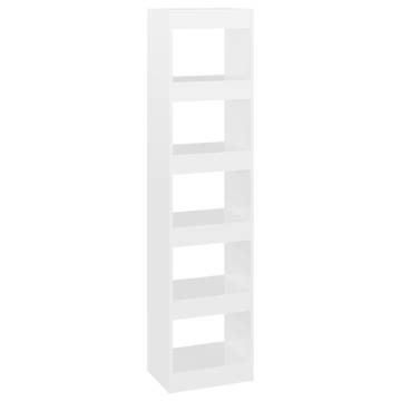 Book Cabinet/Room Divider High Gloss White 40x30x166 cm