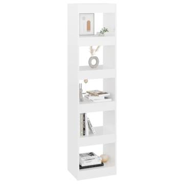 Book Cabinet/Room Divider High Gloss White 40x30x166 cm