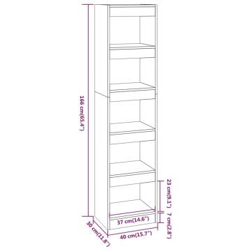 Book Cabinet/Room Divider High Gloss White 40x30x166 cm