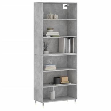 Highboard Concrete Grey 69.5x32.5x180 cm Engineered Wood