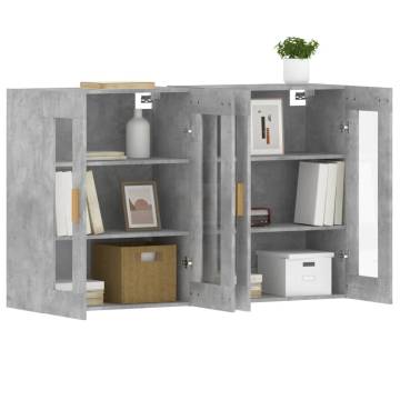 Wall Mounted Cabinets 2 pcs Concrete Grey Engineered Wood