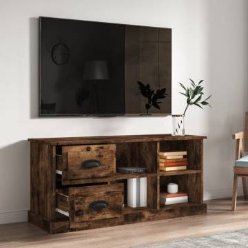 TV Cabinet Smoked Oak 102x35.5x47.5 cm Engineered Wood