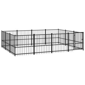 Outdoor Dog Kennel Steel 11.58 m²