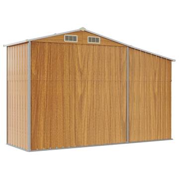 Garden Shed Brown 277x93x179 cm Galvanised Steel