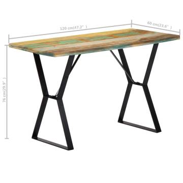 Dining Table 120x60x76 cm Solid Reclaimed Wood