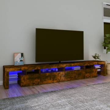 TV Cabinet with LED Lights Smoked Oak 260x36.5x40 cm