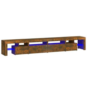 TV Cabinet with LED Lights Smoked Oak 260x36.5x40 cm