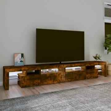 TV Cabinet with LED Lights Smoked Oak 260x36.5x40 cm