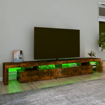 TV Cabinet with LED Lights Smoked Oak 260x36.5x40 cm