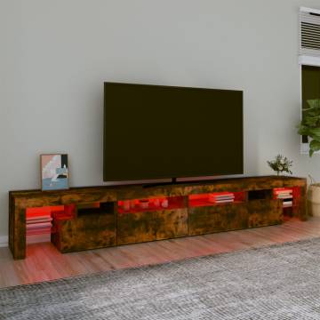 TV Cabinet with LED Lights Smoked Oak 260x36.5x40 cm