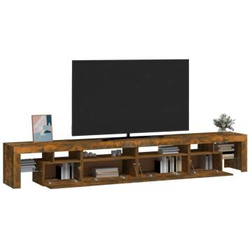 TV Cabinet with LED Lights Smoked Oak 260x36.5x40 cm