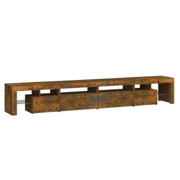 TV Cabinet with LED Lights Smoked Oak 260x36.5x40 cm