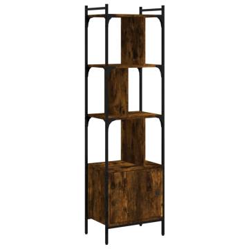 Bookcase with Door Smoked Oak 44.5x30x154.5 cm Engineered Wood