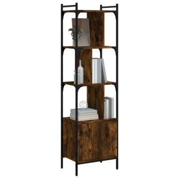 Bookcase with Door Smoked Oak 44.5x30x154.5 cm Engineered Wood