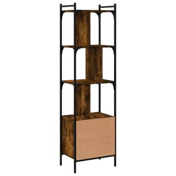 Bookcase with Door Smoked Oak 44.5x30x154.5 cm Engineered Wood