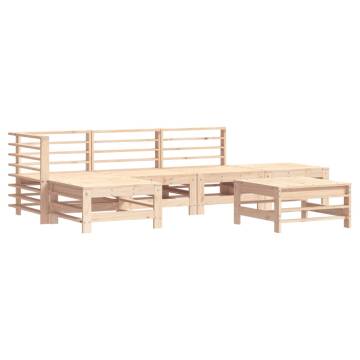 6 Piece Garden Lounge Set Solid Wood Pine