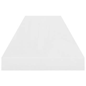 Floating Wall Shelf High Gloss White 90x23.5x3.8 cm MDF