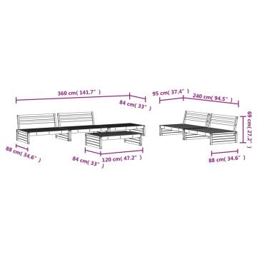 6 Piece Garden Lounge Set Solid Wood Douglas