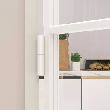 Interior Door White 83x201.5 cm Tempered Glass&Aluminium Slim