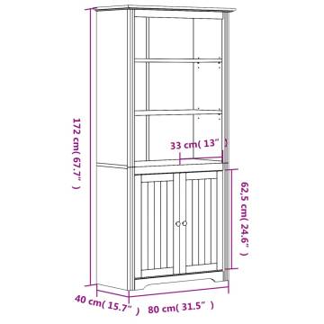 Bookcase BODO White 80x40x172 cm Solid Wood Pine