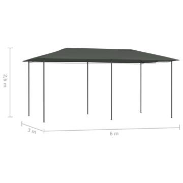 Gazebo 3x6x2.6 m Anthracite 160 g/m²