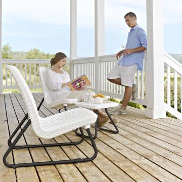 Keter Patio Furniture Set 3 Pieces Rio White 218155